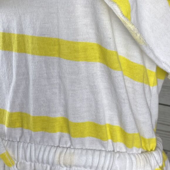 Aéropostale Sundress Juniors Medium Yellow White Blue Striped Ruffled Racerback - Picture 6 of 12